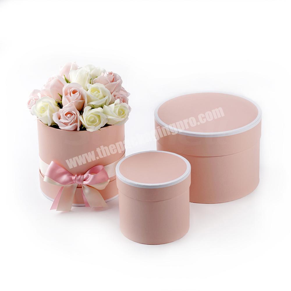Deluxe custom LOGO cylinder flower paper packaging box