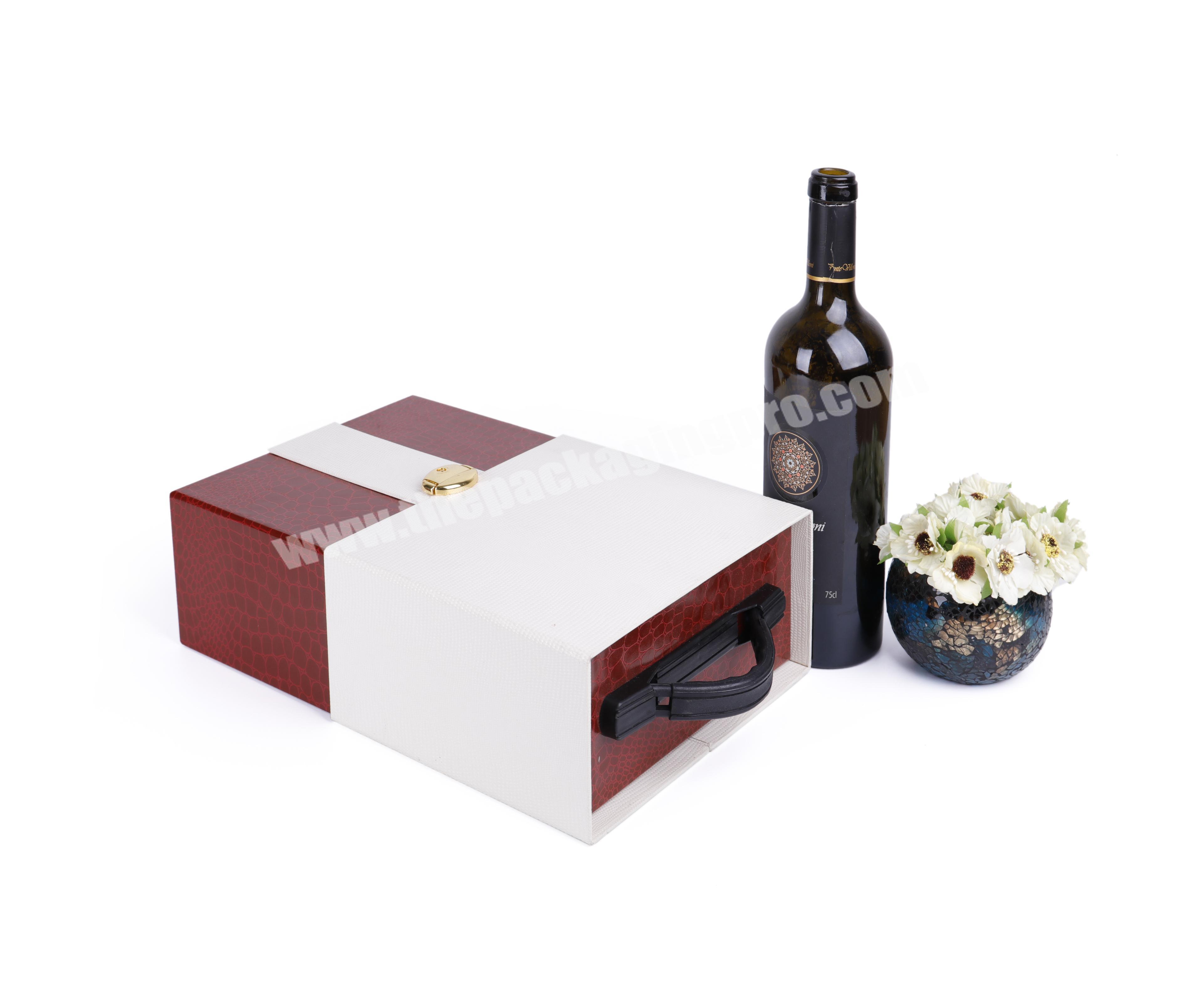 Deluxe PU Leather Box Packaging Automatic Bottle Opener Wine Accessories Gift Set