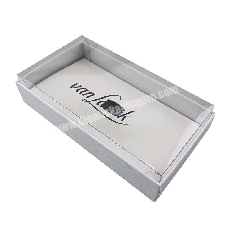 Design your own rectangle base box with transparent lid cover
