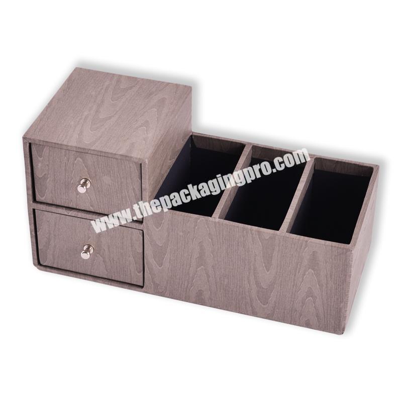 Desktop organizer divider storage drawers paper box with metal handle