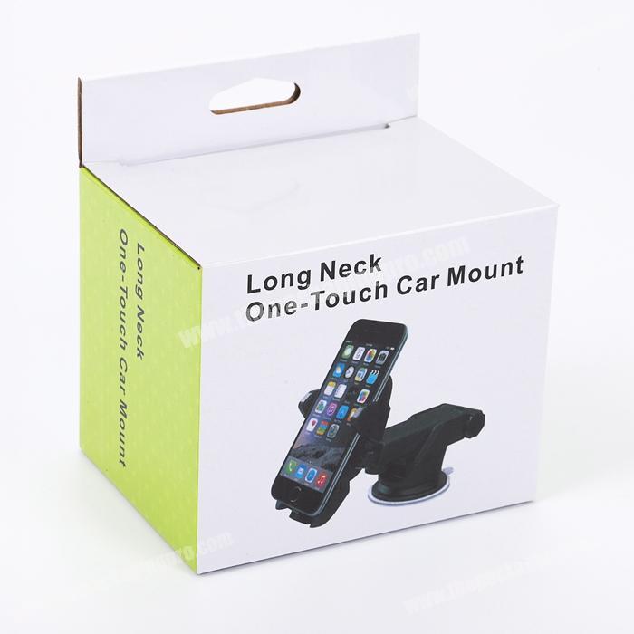 Die Cut Paper Shipping Box Small Corrugated Long Neck One-Touch Car Mount Hanging Retail Packaging with custom logo printing