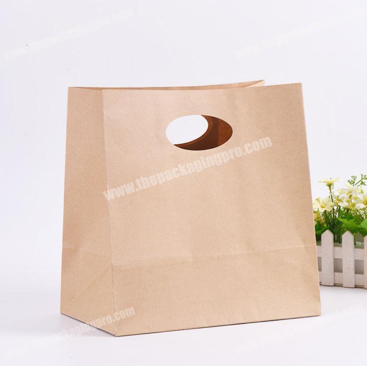 Die cut sandwich food grade brown paper carrier bag