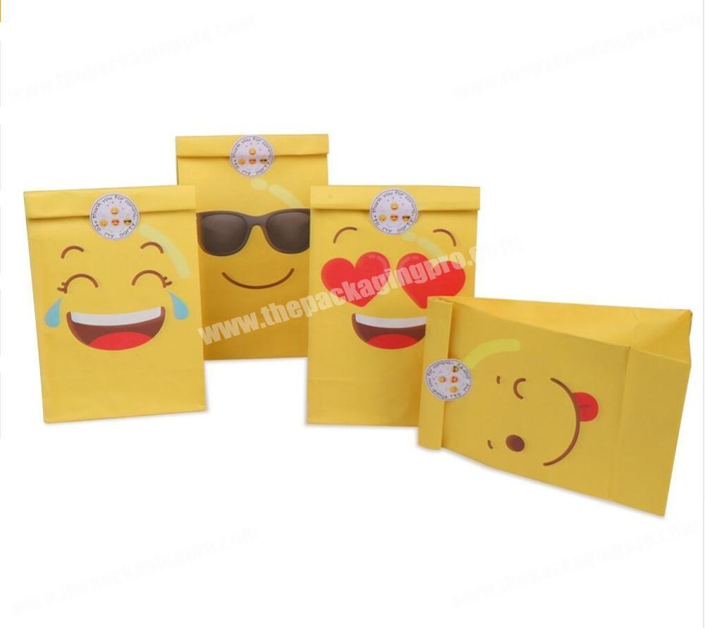 Different Expressions Printed Paper CandyGift Box Custom Make Kraft  Food Paper Bag