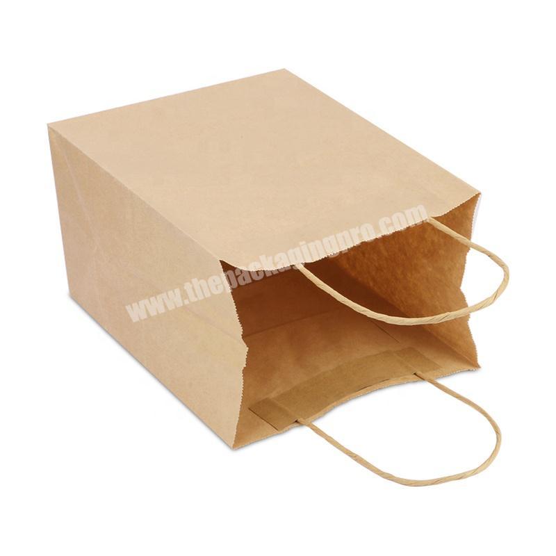 different size recycle brown kraft paper no touch Contactless distribution takeout bag with handle