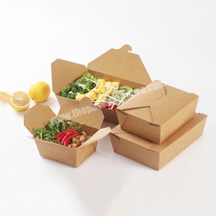 Different Types Custom Packaging Fast Food Kraft Paper Salad Packaging Box For Sale