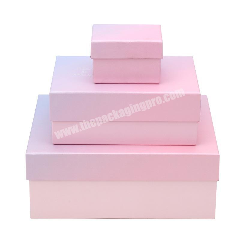 Direct factory price custom luxury large pink cardboard paper garment clothing gift packaging box