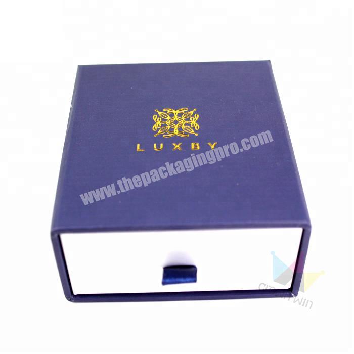 Discount Recyclable Luxury Paper Packaging Drawer Boxes With Ribbon