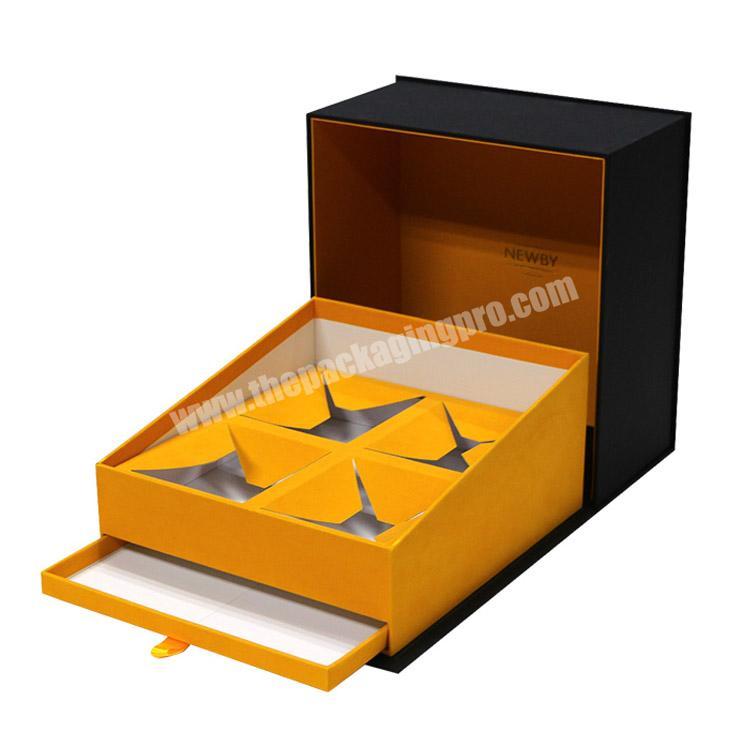 Display rigid box packaging with paper tray