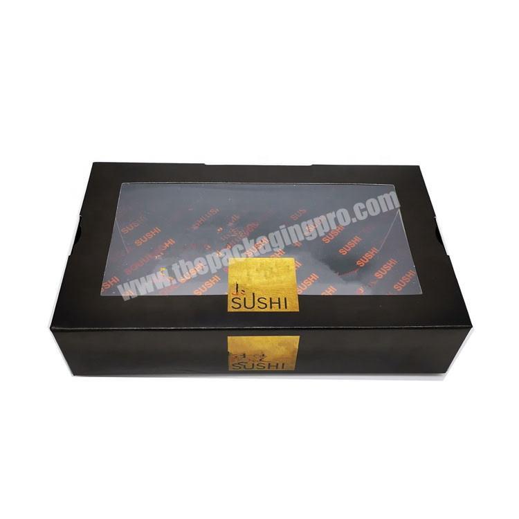 Disposable custom printing sushi paper packaging box with PET window