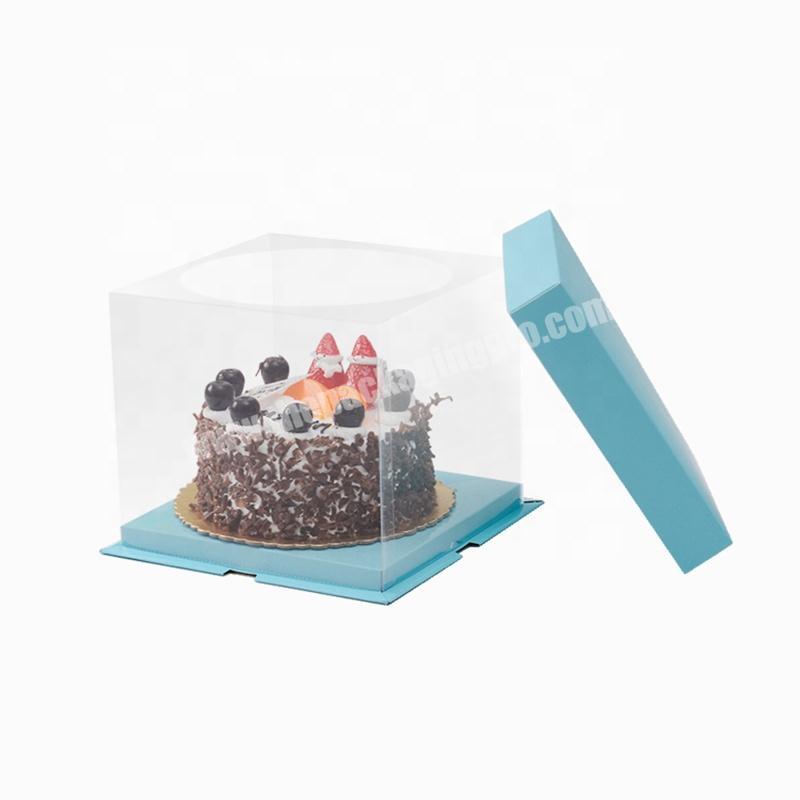 Disposable Custom PVC Luxury Mini Rectangle Paper Christmas Wedding Tall Clear Transparent Cake Box