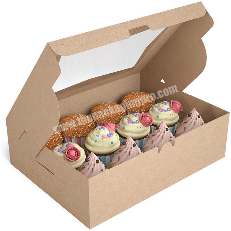 Disposable kraft paper food boxpaper food packaging box with pvc windows