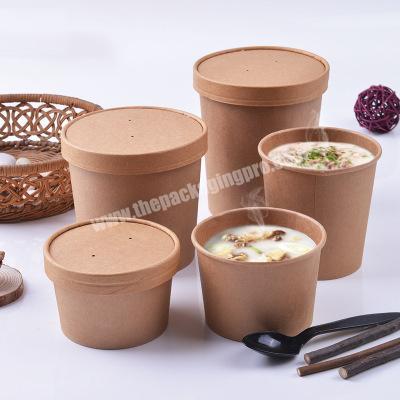 Disposable Paper Hot Soup Cup With Paper Lids