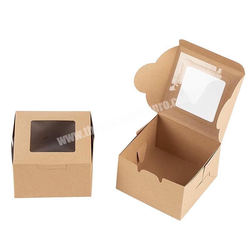 DIY White Black Kraft Paper Gift Box, Wedding Home Party Muffin Cake Packaging Paper Box with Window