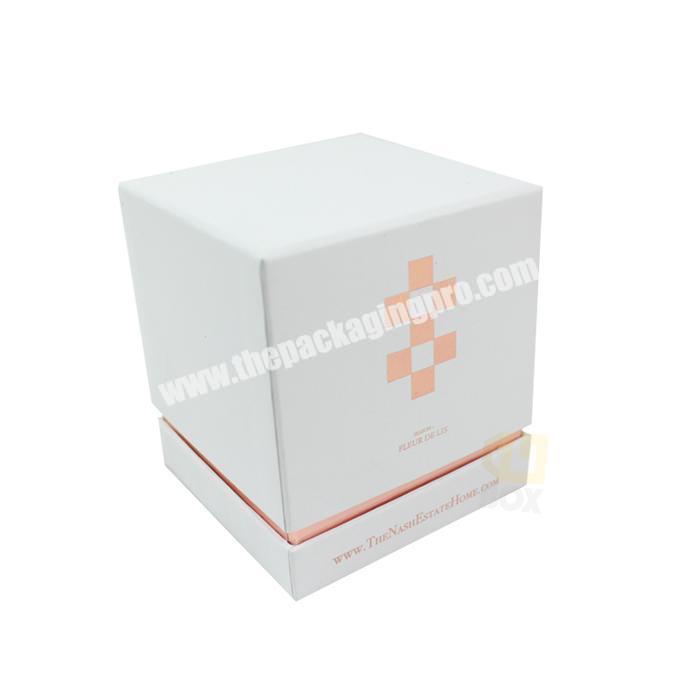 Dong Guan DG BOX Square Cardboard White Luxury Candle Box With Rose Gold Foiling Logo
