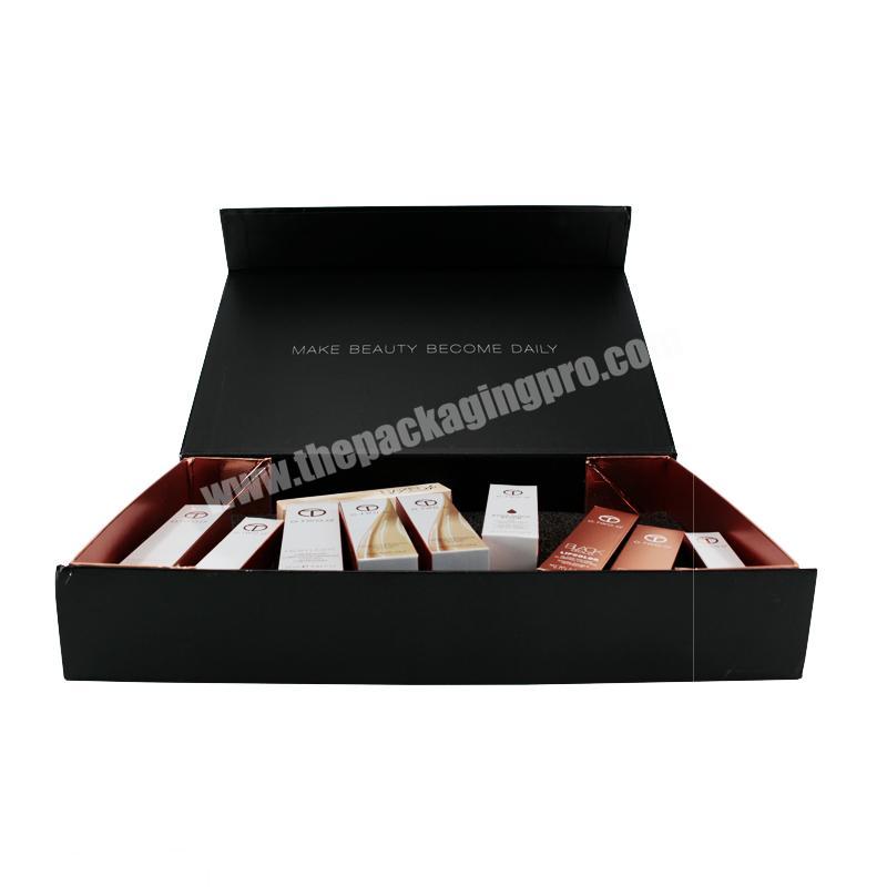 Dongguan Custom Logo Folding Black Paper Flat Packing Luxury Magnetic Gift Box Wholesale