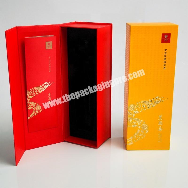 Dongming custom factory folded magnetic closure wine bottle gift box packaging gift boxes for liquor