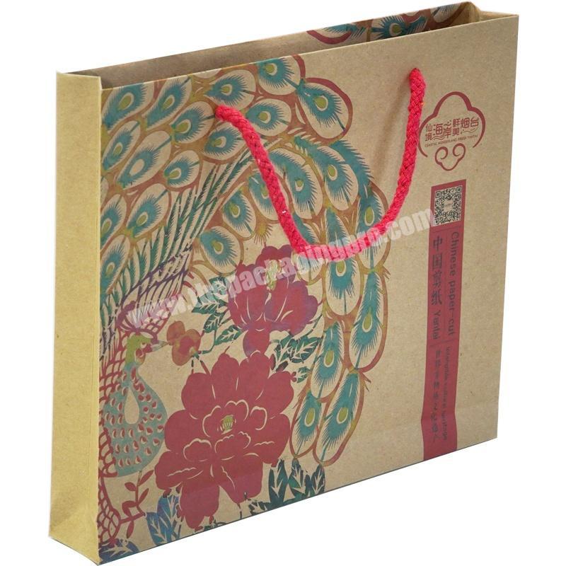 Dongming eco-friendly brown kraft paper bag for Chinese paper-cut with great design