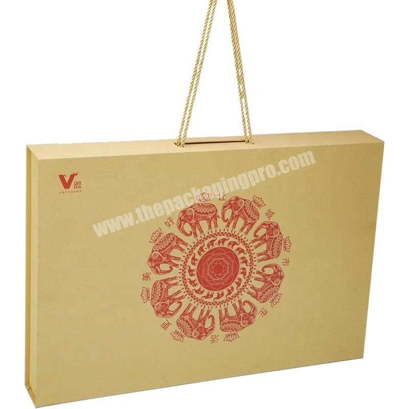 Dongming flat pack paper premium folding gift box with ribbon