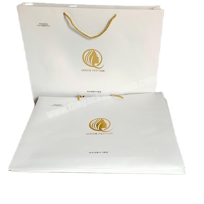Dongming wholesale  packaging white paper  bags custom with logo print