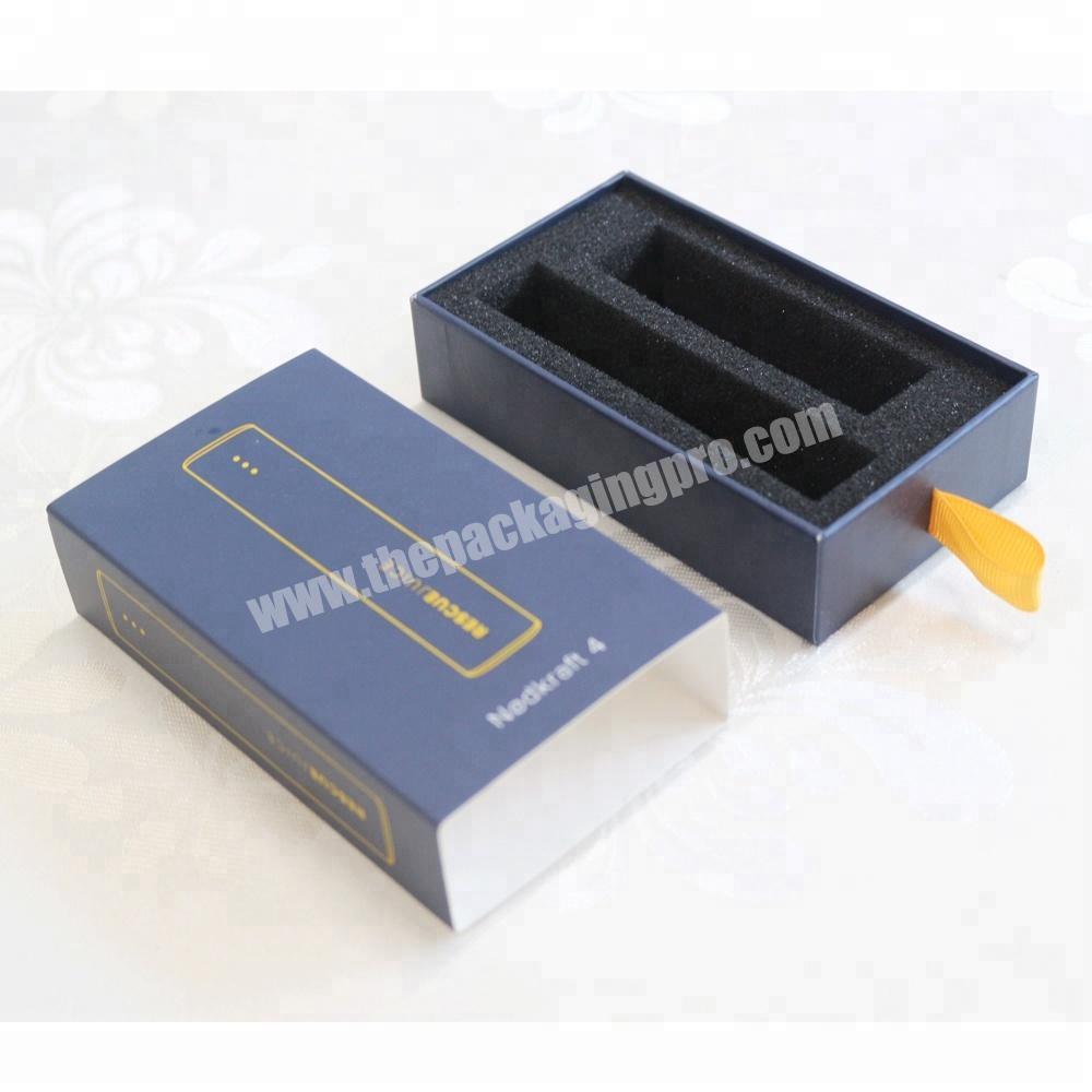 Drawer slide box packaging customized power bank packaging with handle
