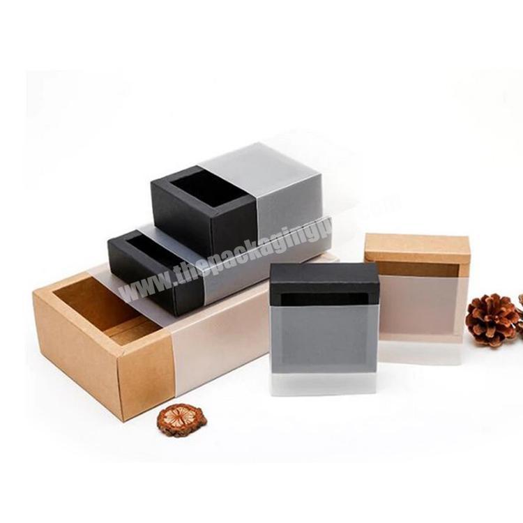 Drawer Style Frosted Sleeve Paper Box Gift Packaging Box Kraft Black Cardboard Boxes For Jewelry Toys Display Box
