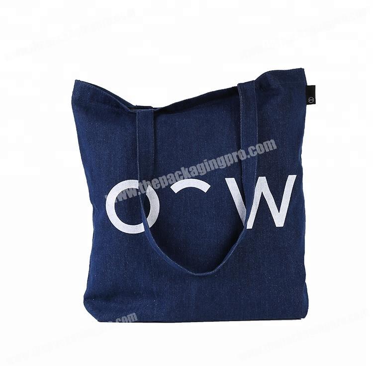 Durable new style jean bags custom simple large capacity tote jean shopping bags