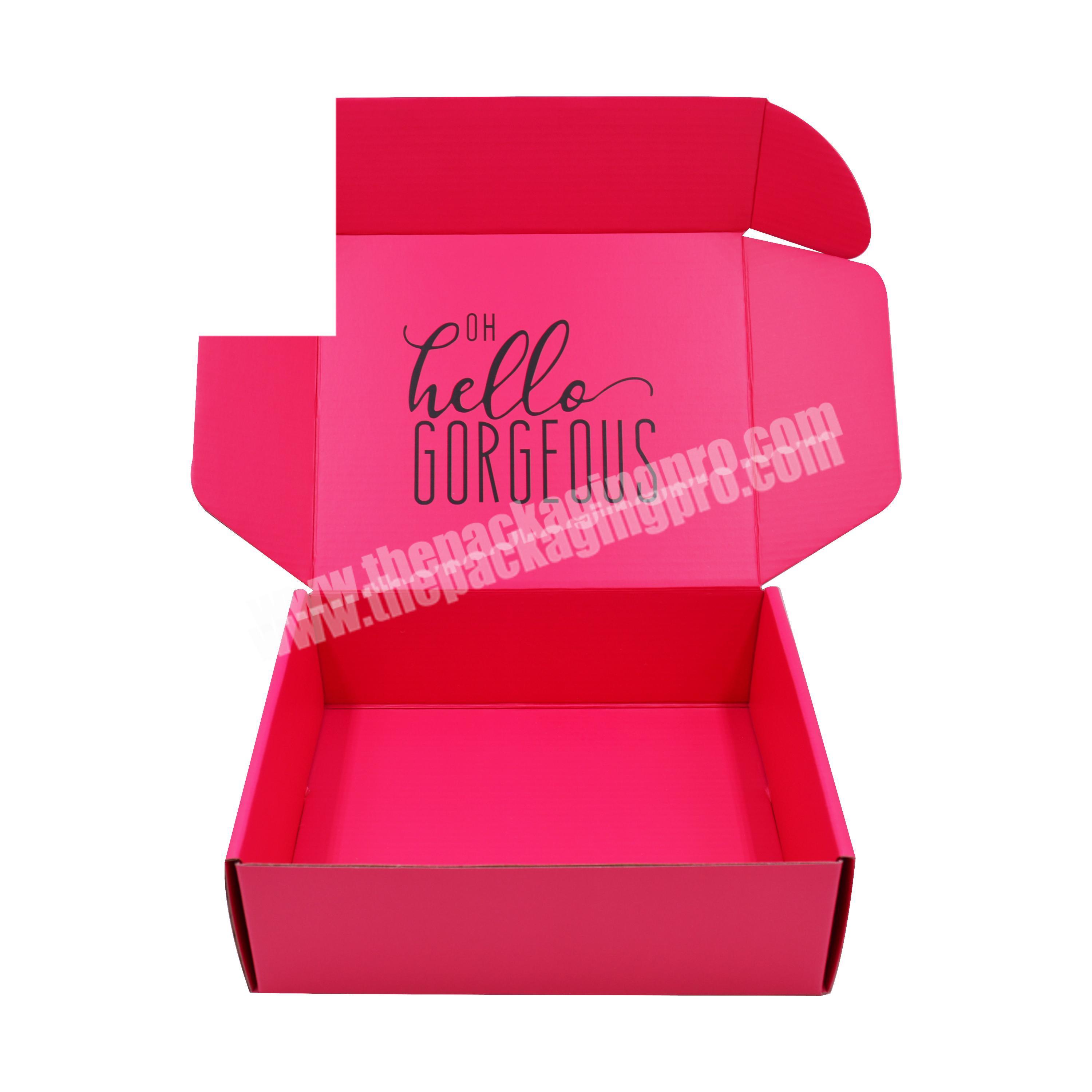 Durable Pink Beauty Gift Box Cardboard Packaging Cosmetics Clothing Shoes Paper Mailer Box Recycle Custom Print Shipping Box