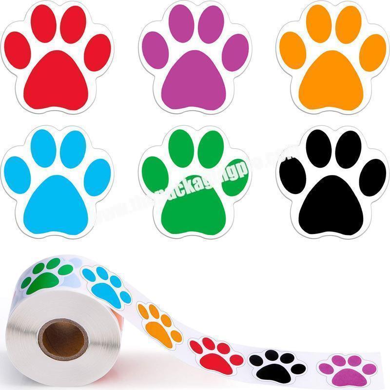 E-Commerce Hot Sale Animal Footprint PrintingPackaging Cartoon Toy Sticker Product Label Stickers Custom