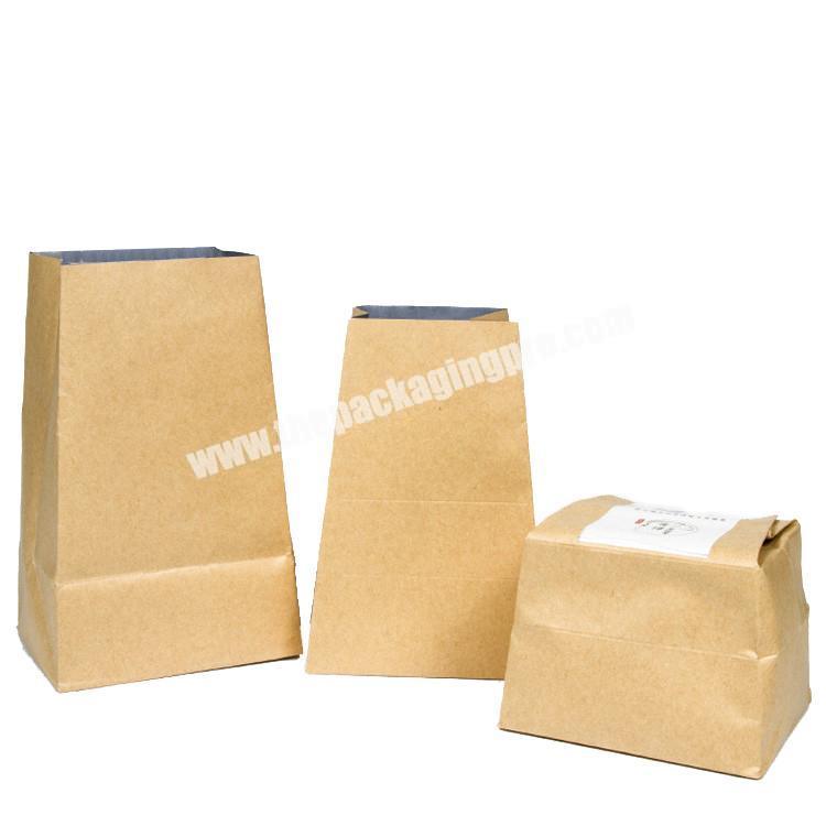 E-Commerce Hot Sale Top Grade Eco friendly Kraft Paper TeaFood Packaging Take Away Bag