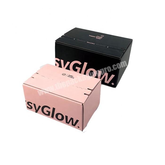 Easy open corrugated black paper packaging box with adhesive
