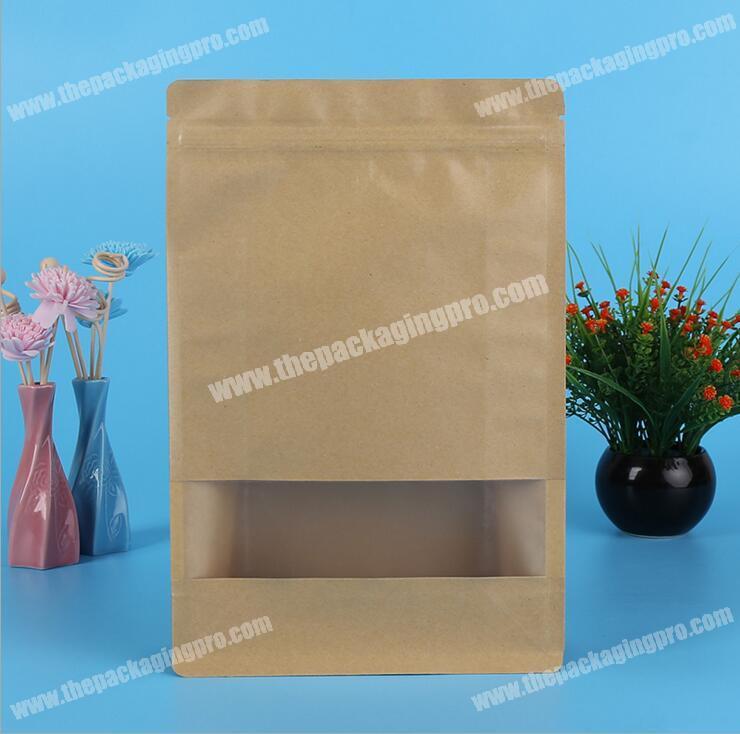 Eco bag new products ziplock printed kraft paper bag with window
