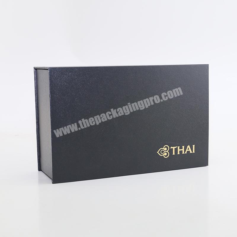 Eco-friend Black Wholesale Gold Stamping Logo Paper Gift Box Shoes Box Wig Hair Packaging Box With Magnetic Lid