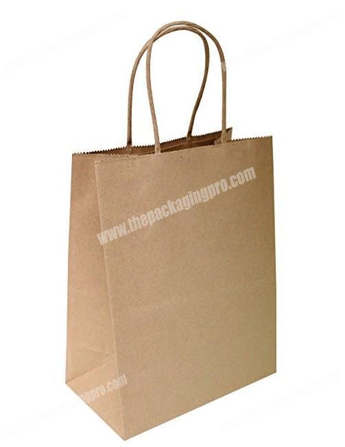 Eco-friendly Brown Kraft PAPER BAG with Twisted Handle Gift Bags  With Logo