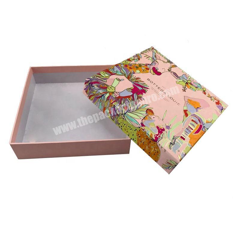 Eco-friendly cardboard lid off  full color printed Macarons box dessert packaging box