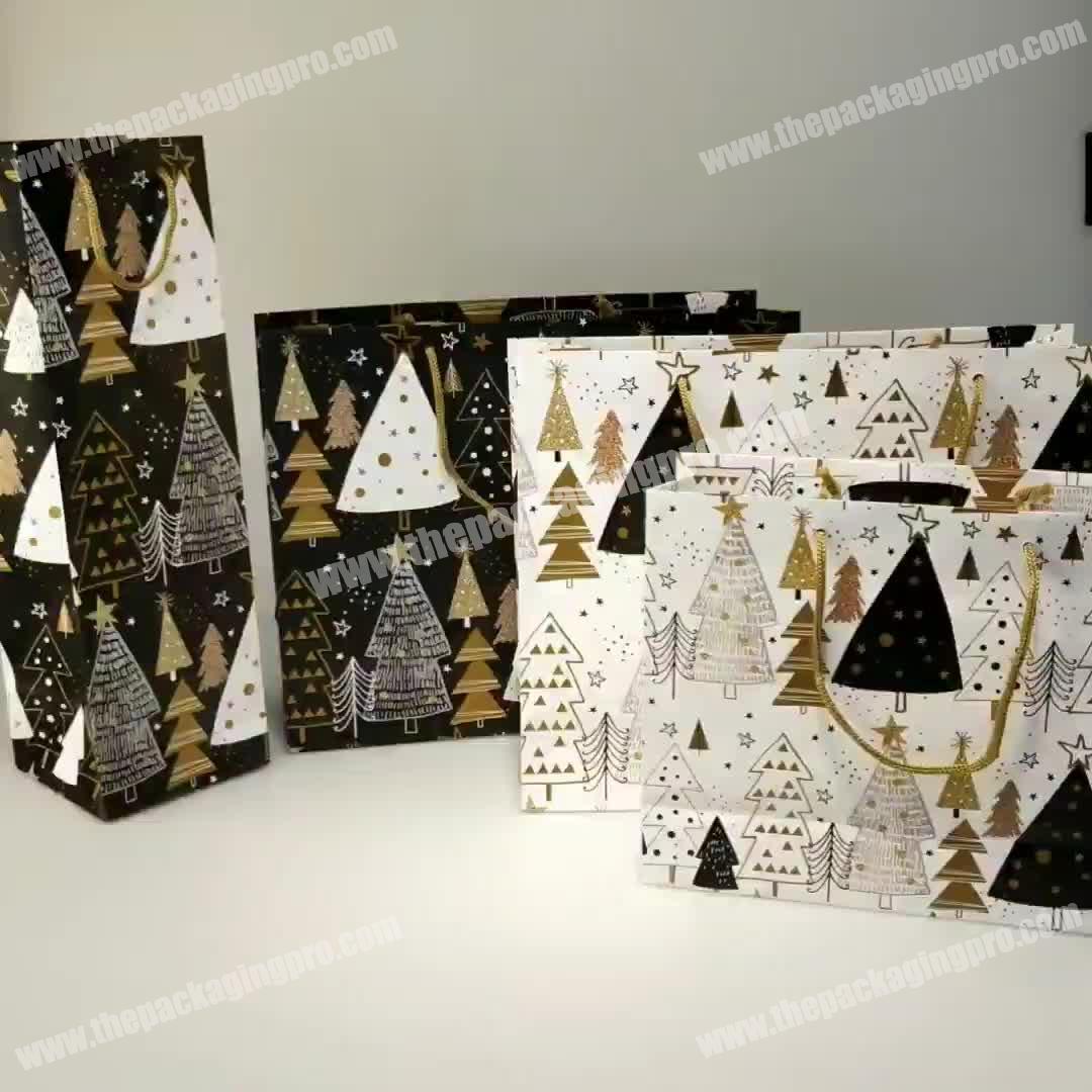 Eco-friendly Cheap Simple Colorful Luxury New Design Christmas Gift Bag Set for Any Size Gift Bags
