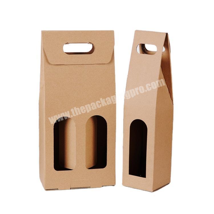 Eco-Friendly Cmyk Offset Printing Customized Printed Brown Color Kraft Paper Packaging Box For Wine Packaging