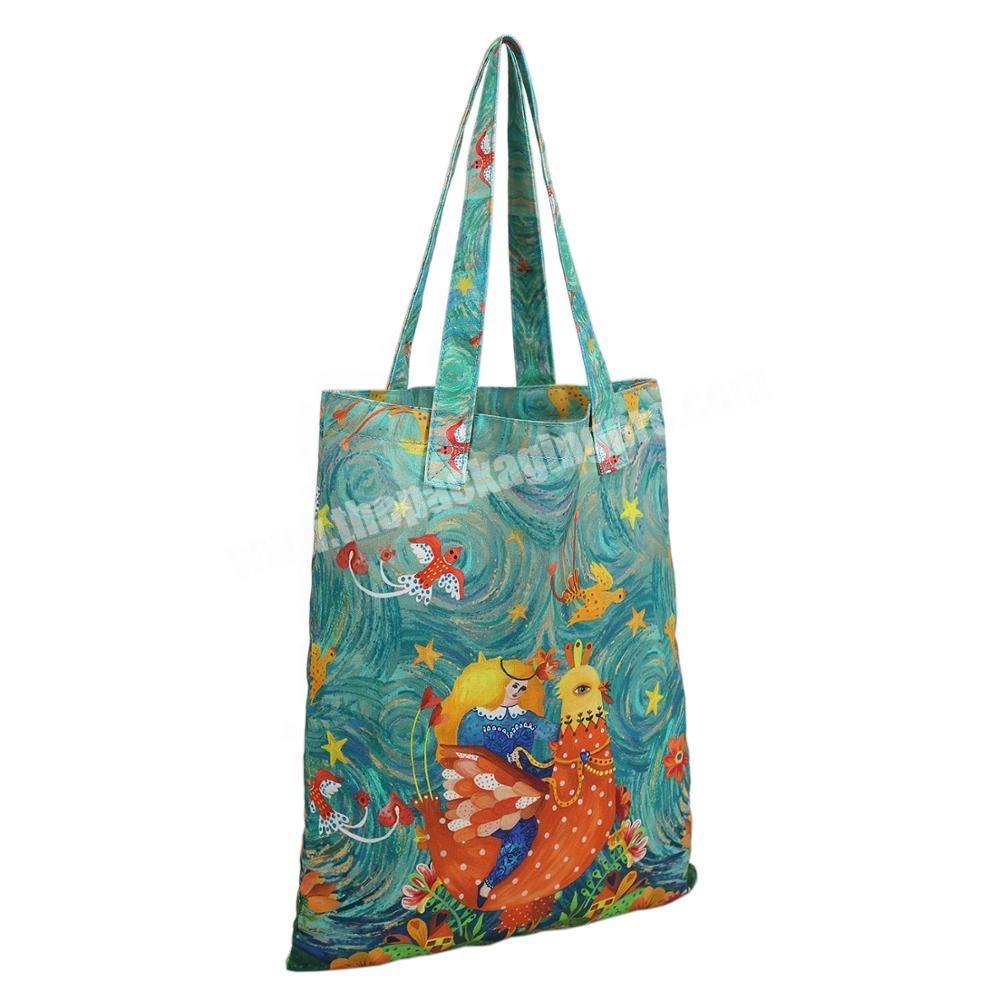 eco friendly colorful printing customized cotton canvas tote bag