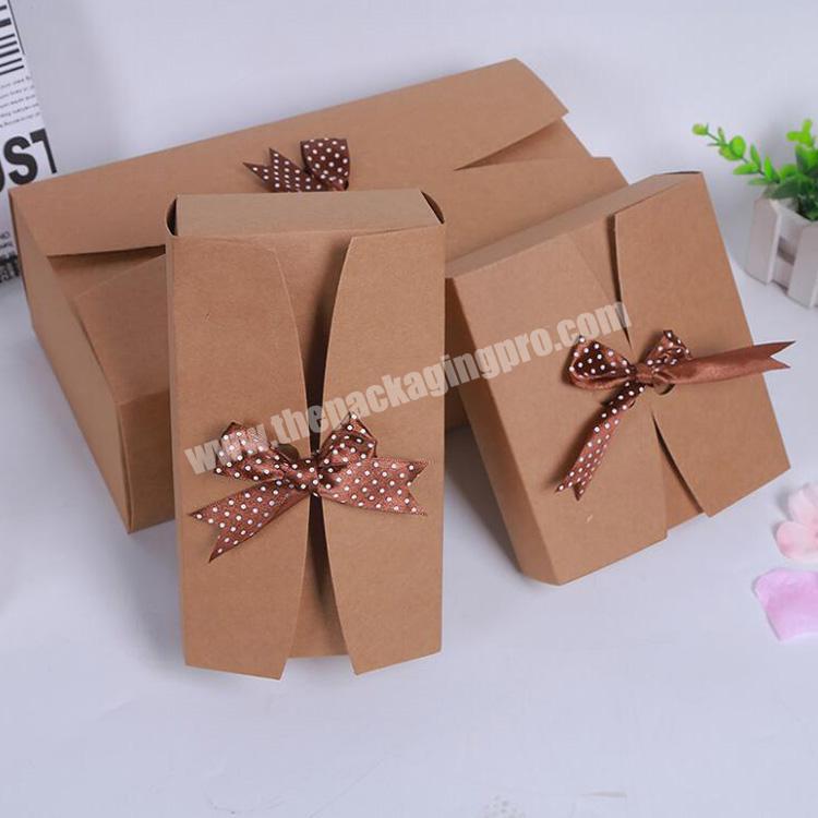 Eco Friendly Craft Paper Box Packaging Delicate Product Die Cut Natural Kraft Paper Packaging Box