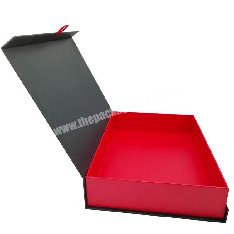 Eco-friendly custom logo  Flap Custom Printed Magnetic Closure Gift Black Magnet Box