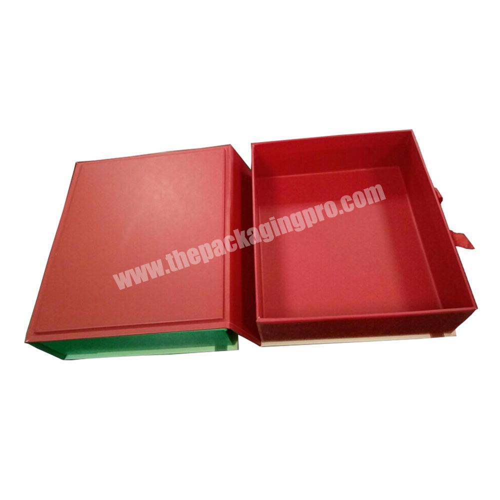 Eco Friendly Custom Logo Printing Polyester Ribbon Magnetic Plain Flat Christmas Boxes For Gift Pack