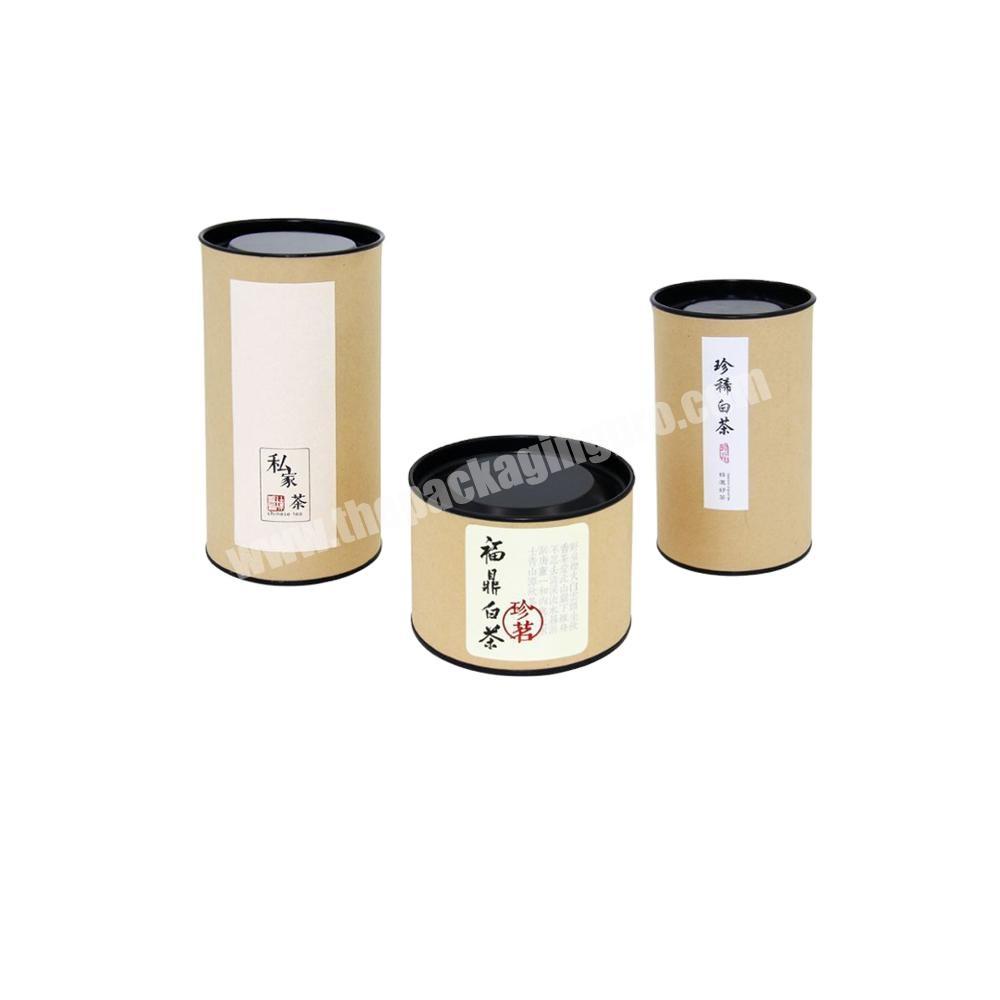 Eco-Friendly Custom Round Kraft Paper Tube Product Cylinder Cardboard Packaging Tea Box with Printing