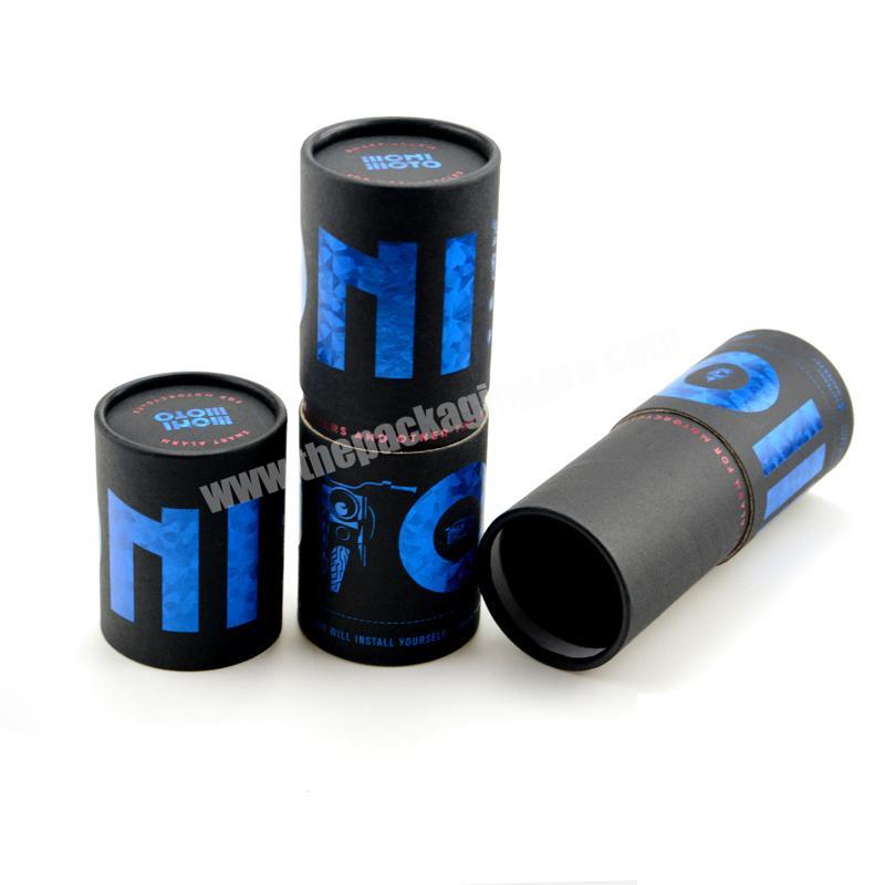 eco friendly cylinder box round cardboard tube black paper tube for USB