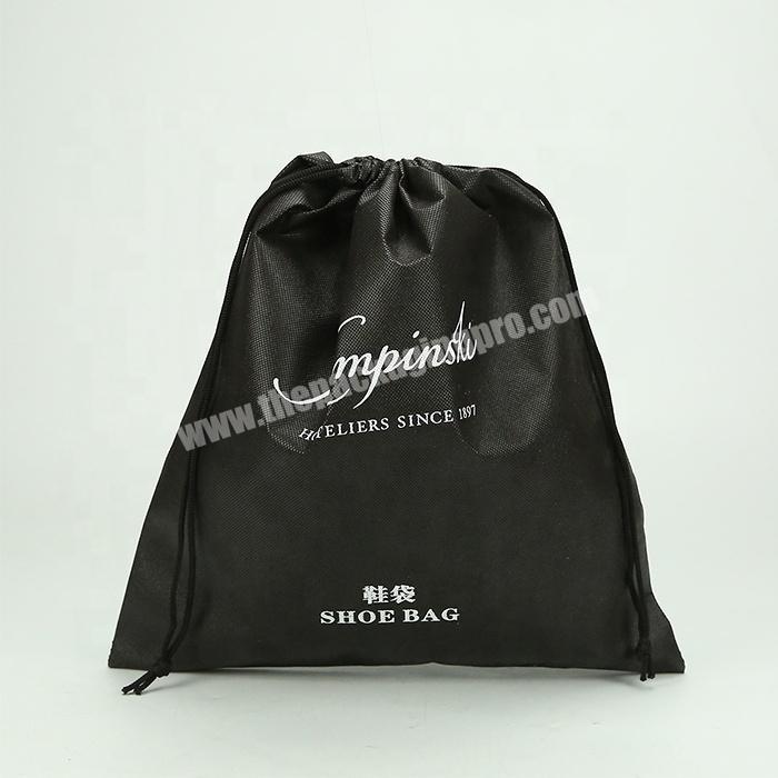 eco friendly drawstring non woven shoe bag with logo