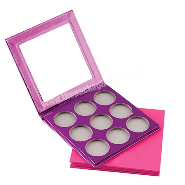 Eco-friendly Eyeshadow Palette Packaging Box Mirror Different Size Cheap Paper Box Cosmetic 9 Color Organic Cosmetic Packaging