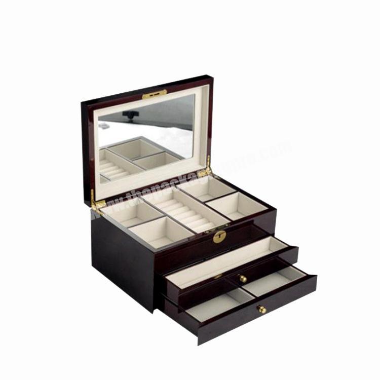 Eco-friendly Handmade Woden Table Top Jewelry Stand Display Cases With Drawer.