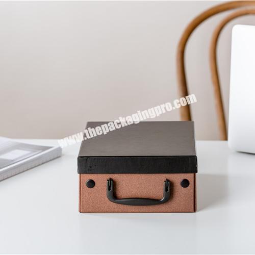 Eco-friendly home office used multiple sizes paper small items foldable storage box with plastic handle