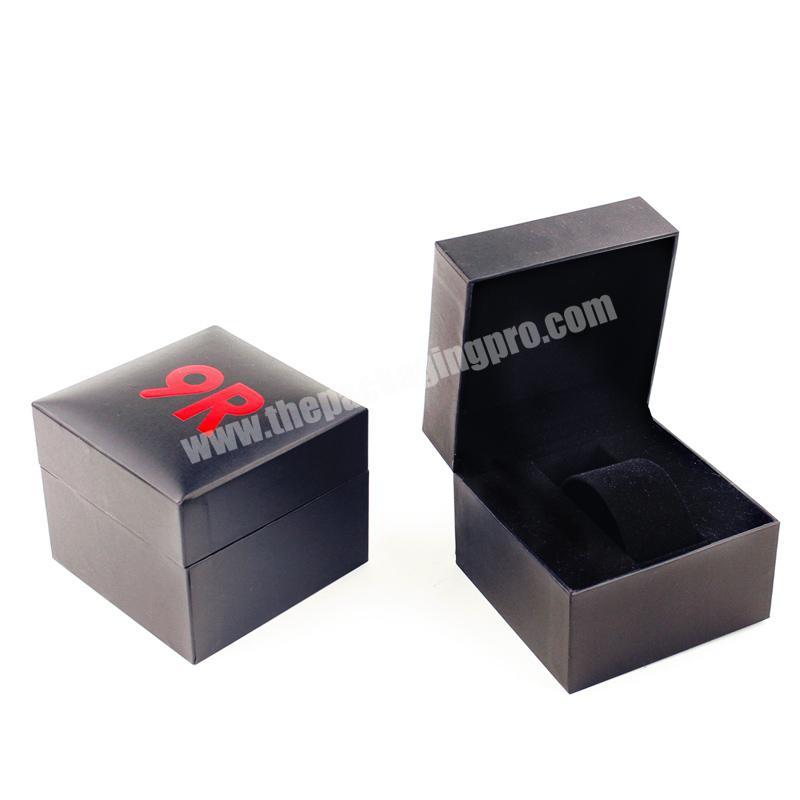 Eco-Friendly Hot Sale Gift Packing Luxury Custom Paper Watch Box, OEM Black Texture Paper Jewelry Watch Gift Box