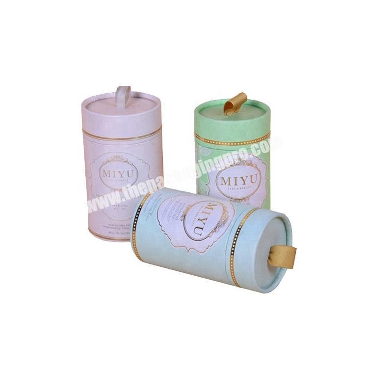 eco friendly luxury cosmetic kraft paper cylinder candle box packaging