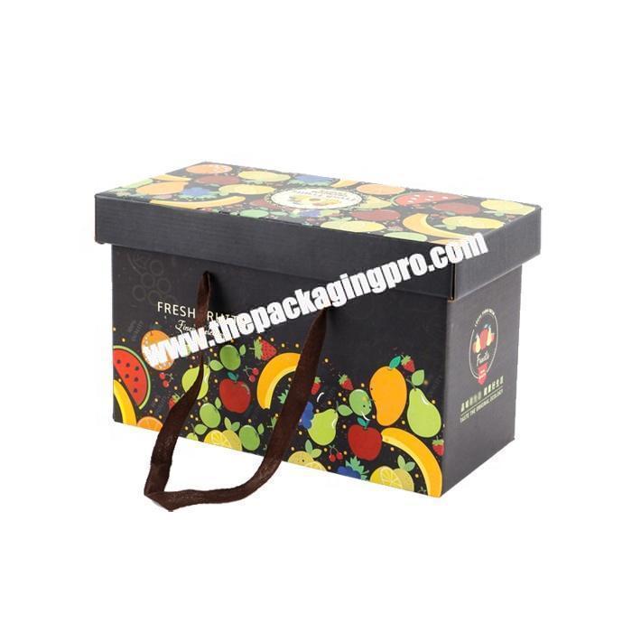 eco friendly mixed color corrugated paper packaging vegetable box with handles