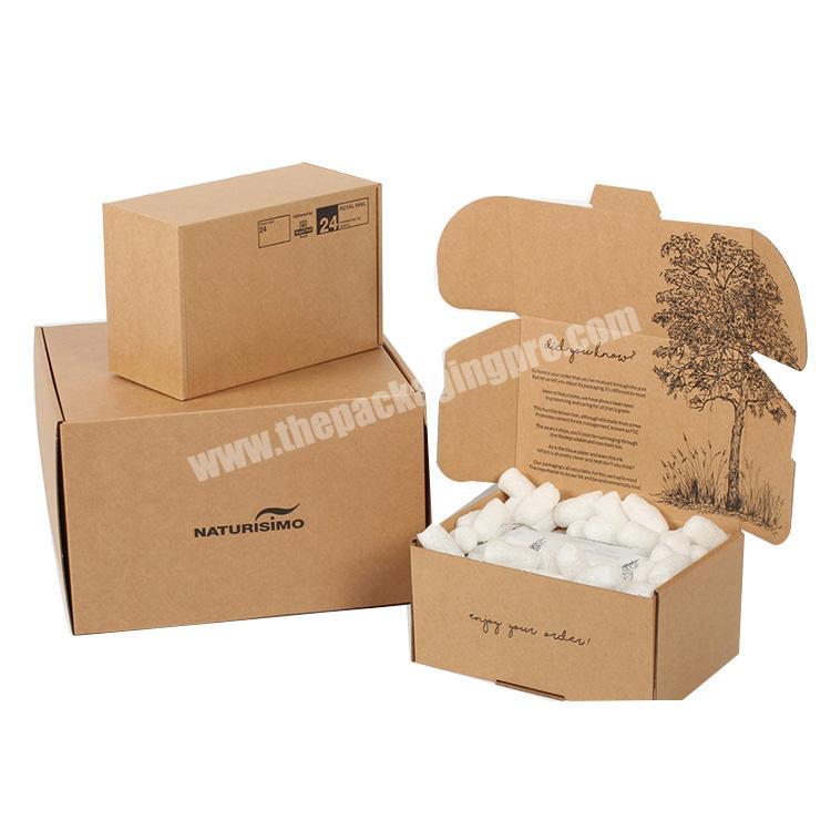 Eco-Friendly Packaging Kraft Box Craft Paper Shipping Package Boxes Customize Logo Printed Corrugated Kraft Paper Packing